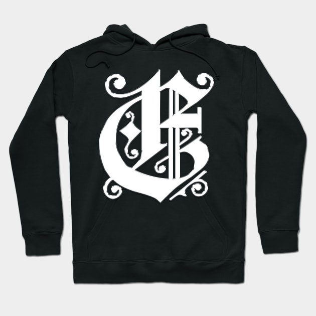 Silver Letter E Hoodie by The Black Panther